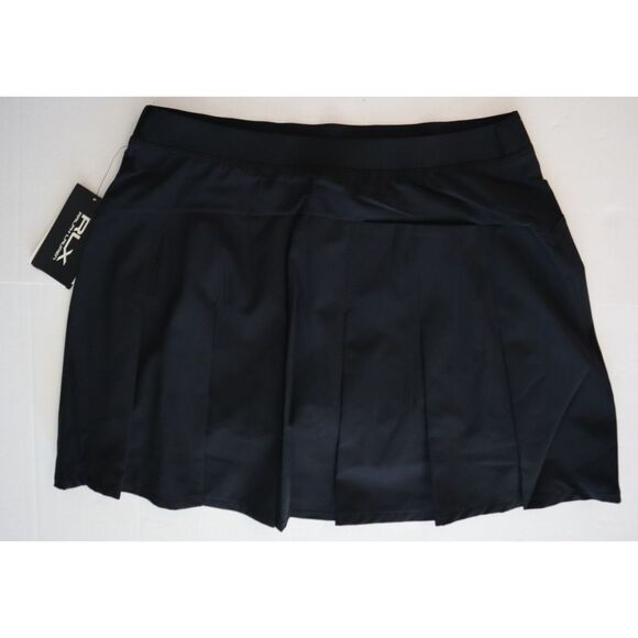 RLX Ralph Lauren Women Sz M Black Pickleball Tennis Golf Pleated Back Skort - Picture 2 of 11